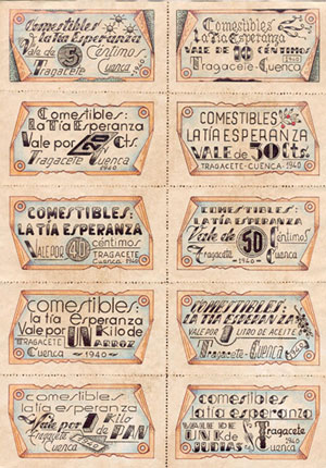 Comestibles: La Tía Esperanza. 1940. Tragacete (Cuenca)