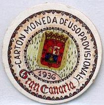 Ejemplo de sello moneda de Gran Canaria