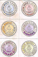 Cartón moneda de uso provisional de Linares de 1937